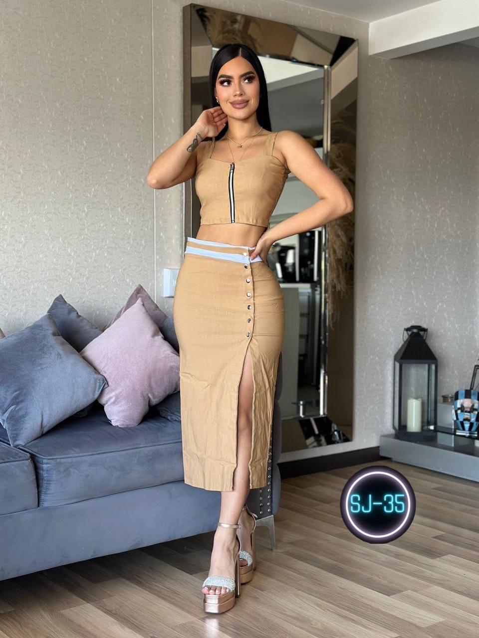 Conjunto falda y blusa 2132