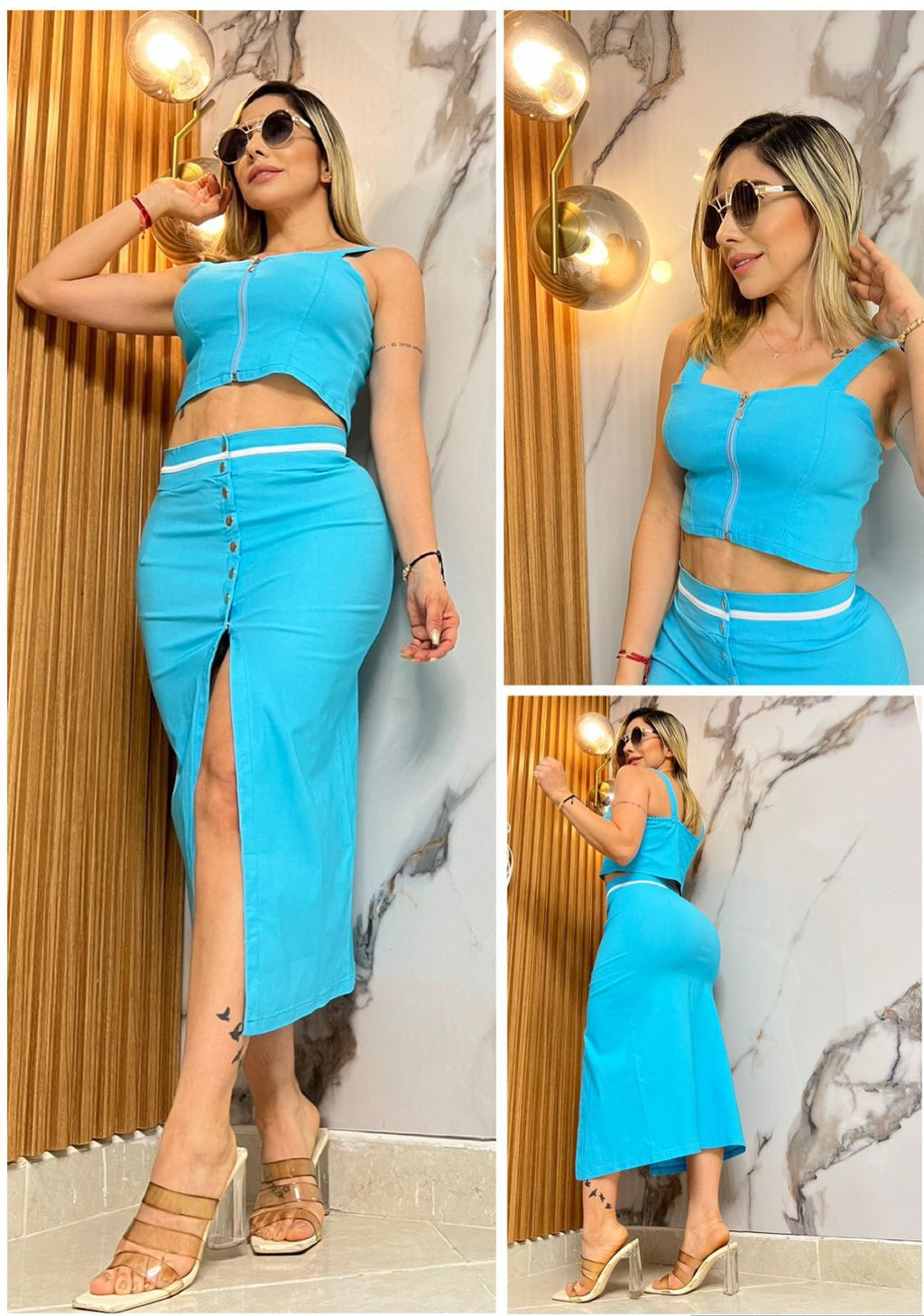 Conjunto falda y blusa 2132