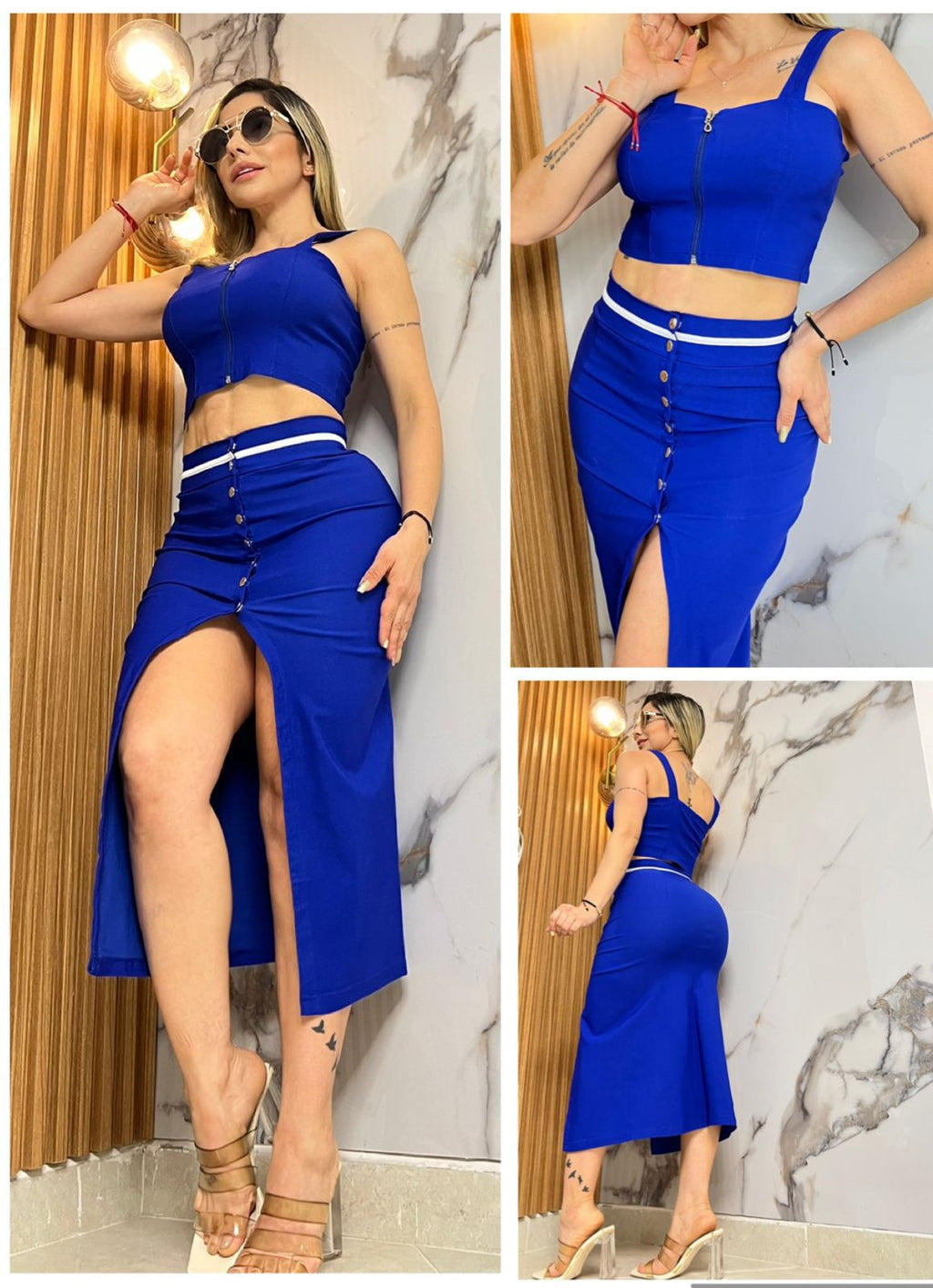 Conjunto falda y blusa 2132