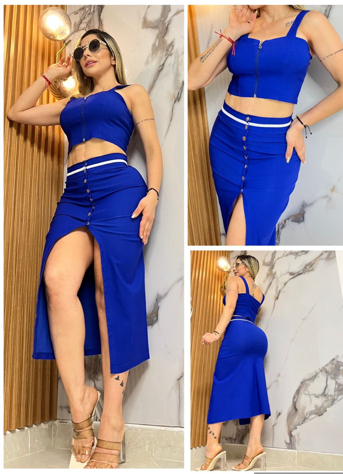 Conjunto falda y blusa 2132