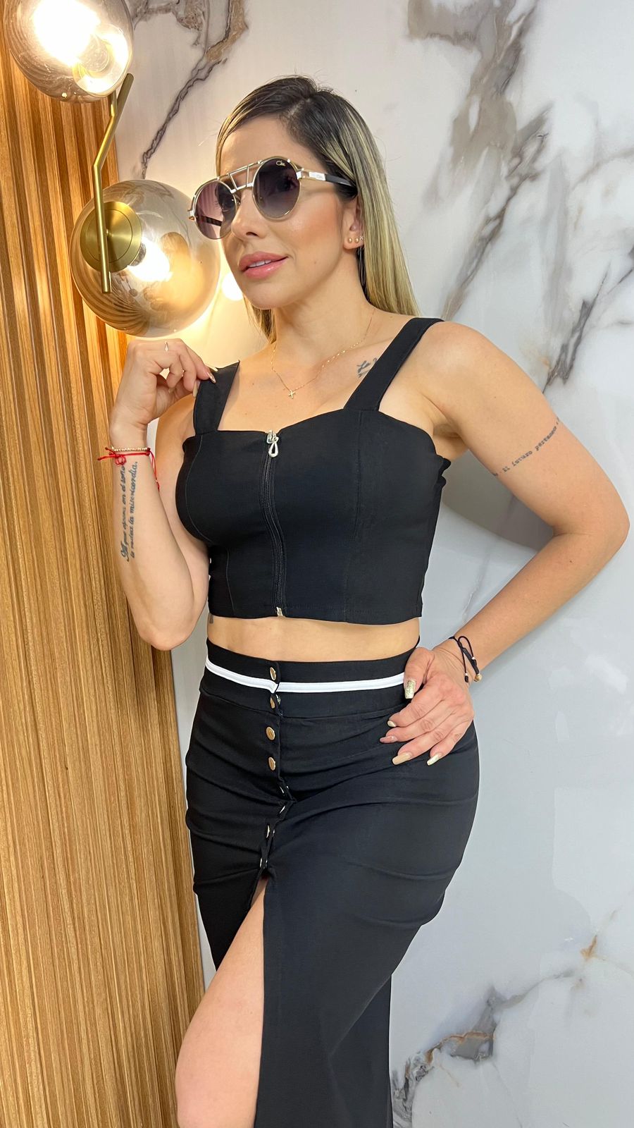 Conjunto falda y blusa 2132