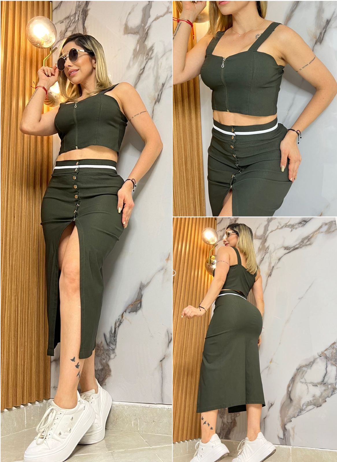 Conjunto falda y blusa 2132