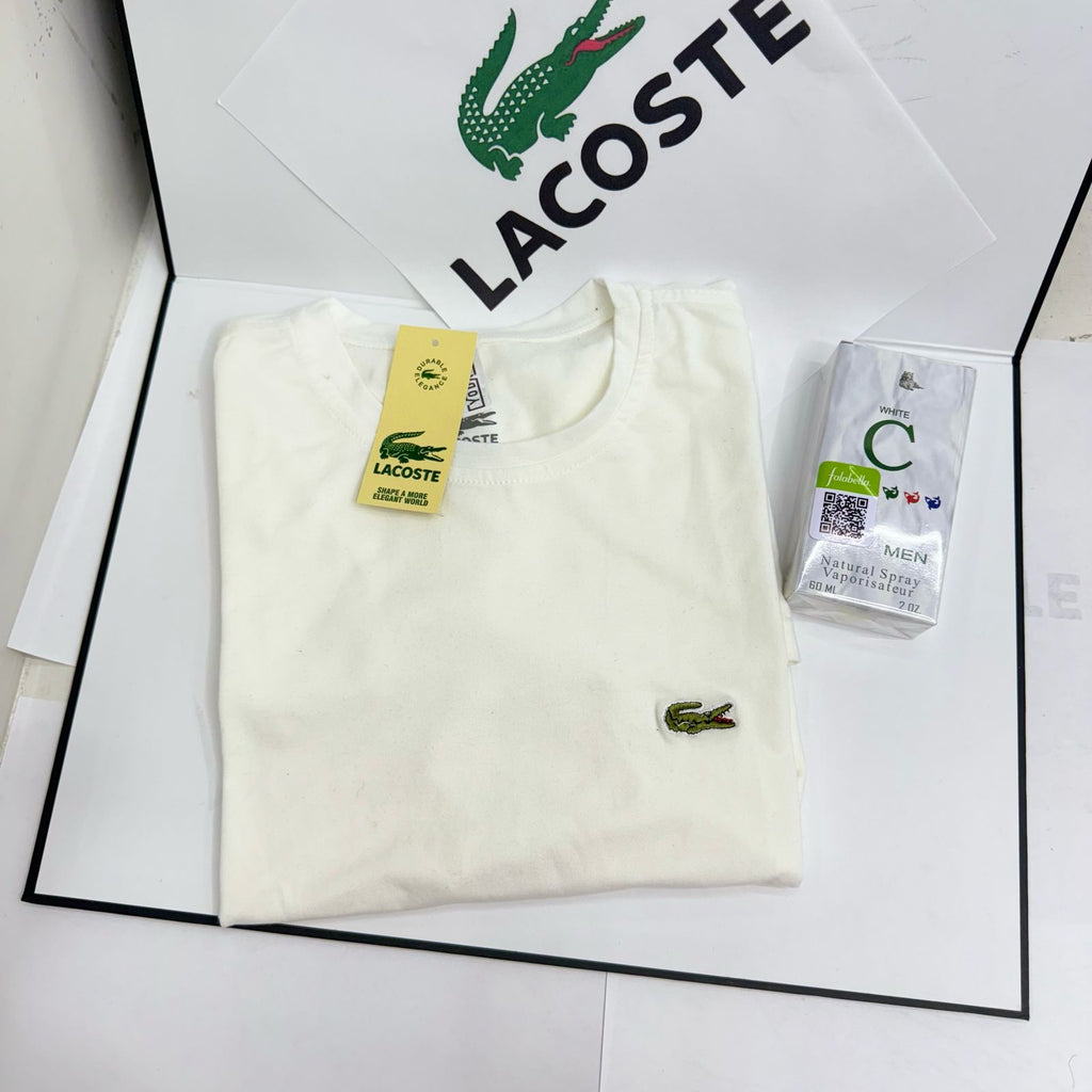 COMBO CAMISETA LACOSTE X 2 + PERFUME