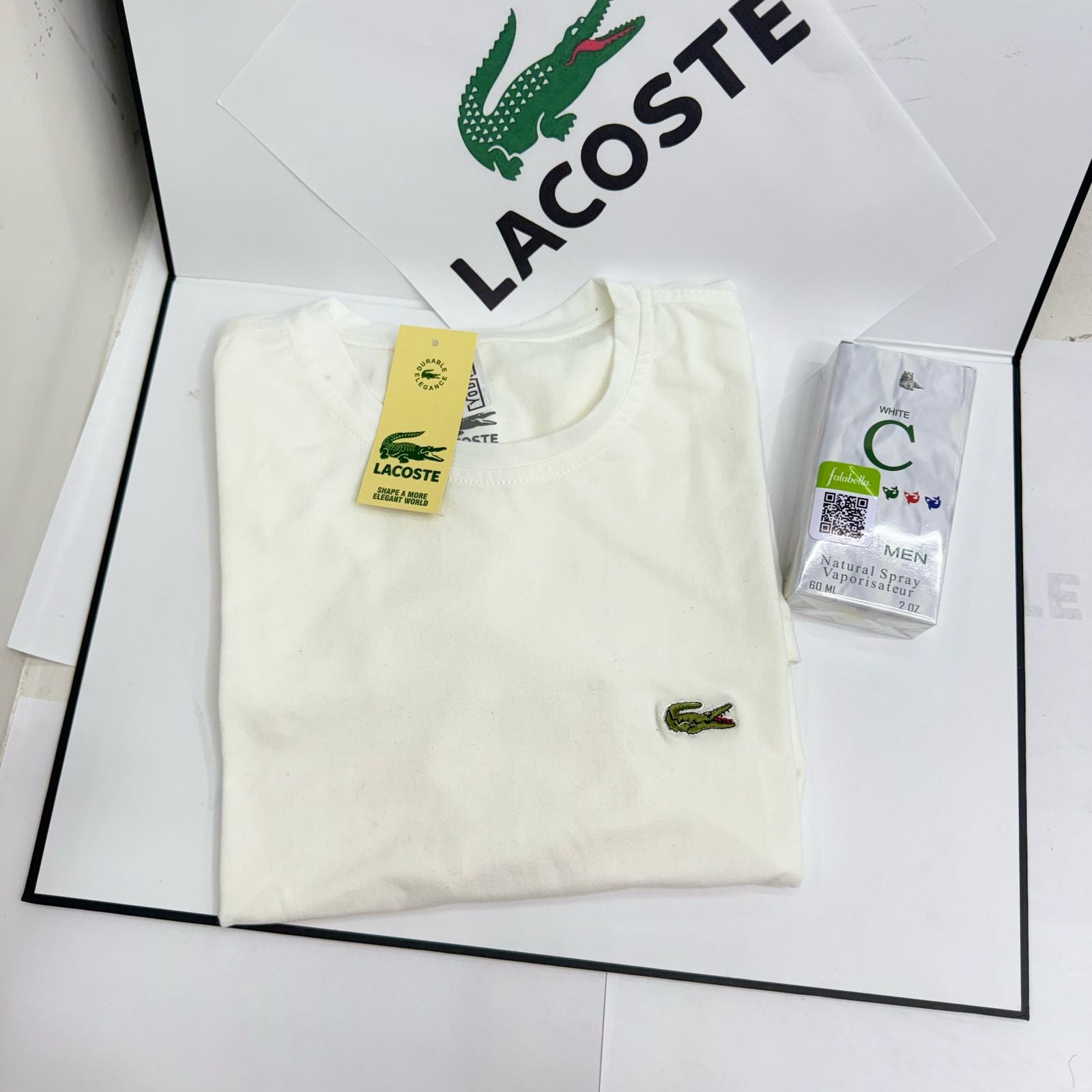 COMBO CAMISETA LACOSTE X 2 + PERFUME